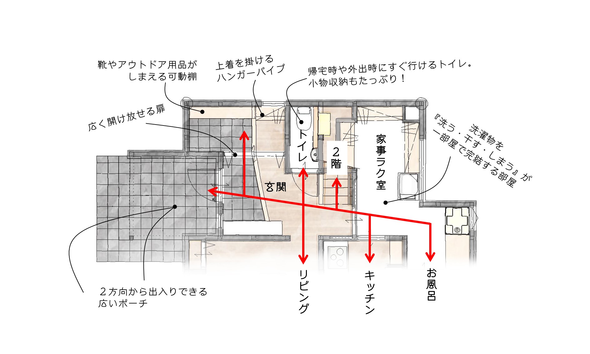 丹波市　丹波篠山市　春日工務店　玄関が広い　OpenHouse